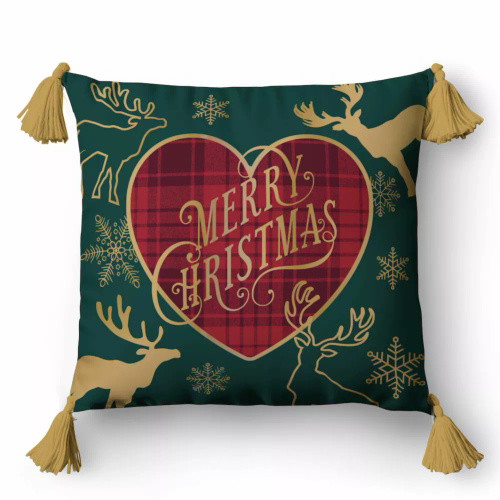 5385 Veselé Vianoce Dekoračné vianočné obliečky na vankúš Detexpol- zip