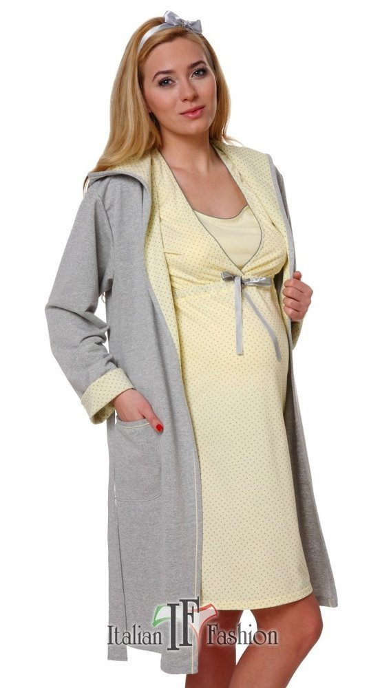 Dámsky pohodlný župan Italian Fashion- melange/blue