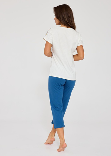 Cornette Floris 369/345 ecru – dámske pyžamo 100% bavlna 7/8