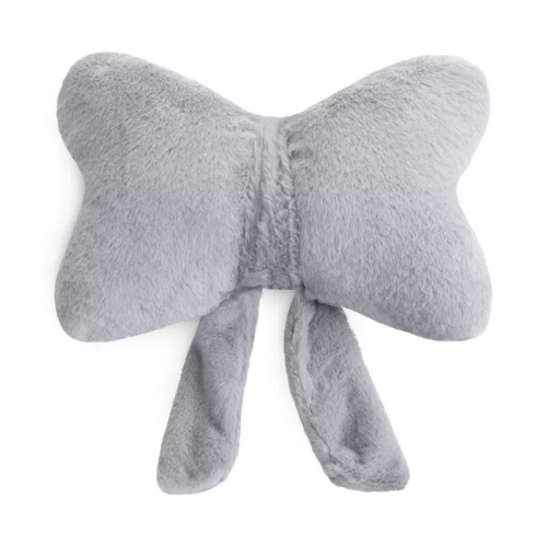 Eurofirany Wiosna 135 – dekoratívny vankúš 37x10x30 s mašľou silver