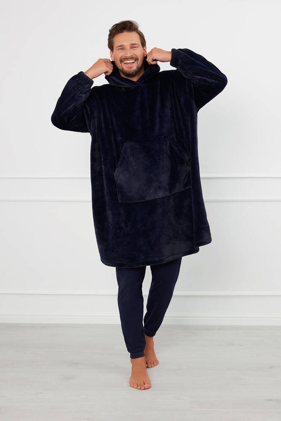 Forio Blúzka s kapucňou unisex Talianska móda - tmavomodrá