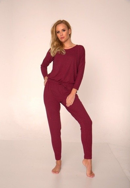 305 Paula Dámsky pyžamový oblek - bordový
