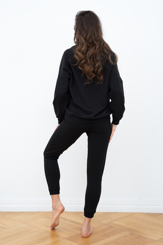 Parma Dámsky set s dlhým rukávom, nohavice Italian Fashion - čierny