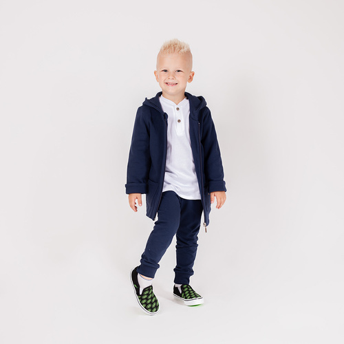 219288 Detská tepláková bunda Willy Nicol - tmavomodrá s kapucňou a ušami