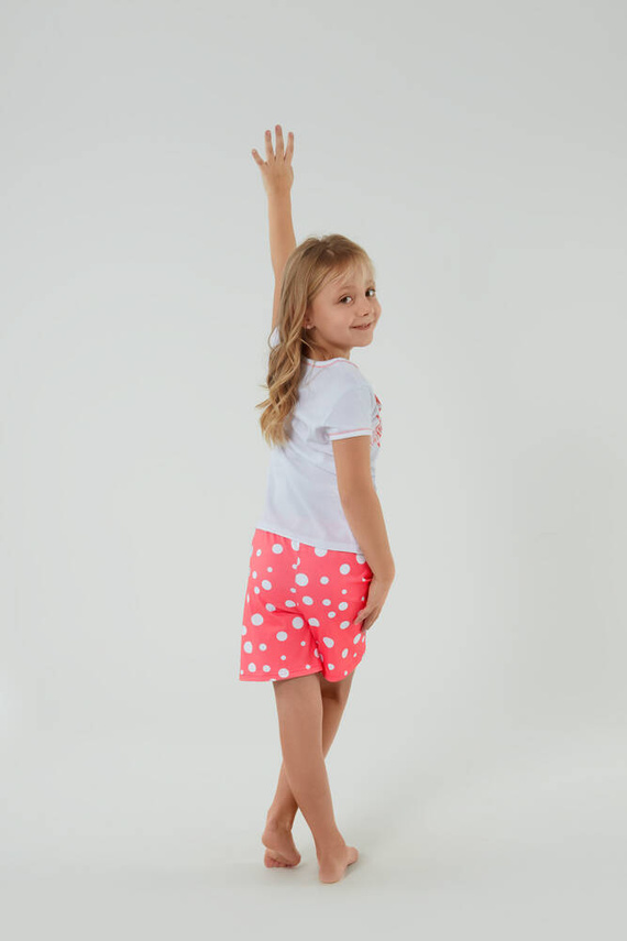 Raba Dievčenské pyžamo Italian Fashion - biela/malinová potlač