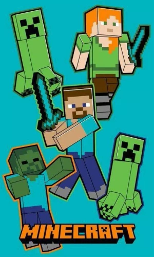 Detský uterák Minecraft Crawler | 100% bavlna, 350 g/m², s visačkou