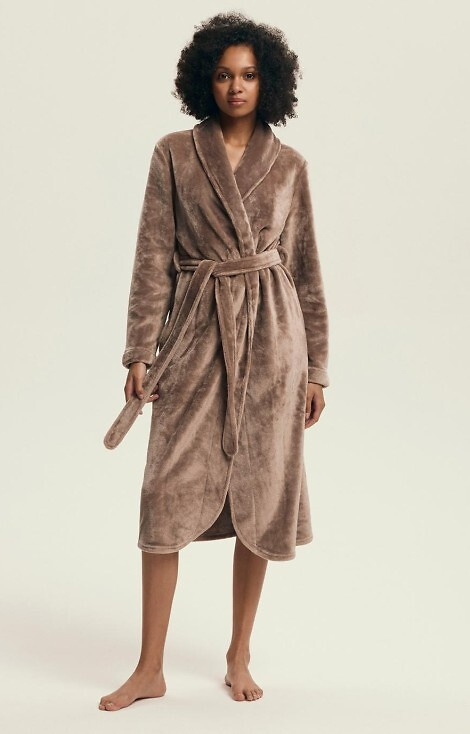 43595 Dextra Dámsky župan Henderson coffee - mäkký, viazaný, nad kolená