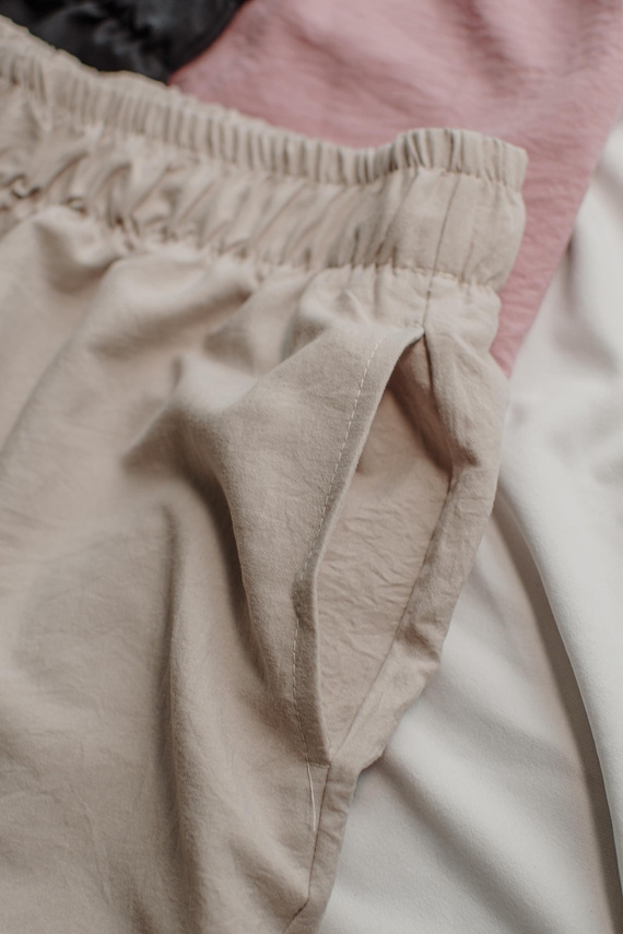 Maeve 875 De Lafense dámske pyžamové nohavice - dlhé, hladké, s vreckami - pieskové