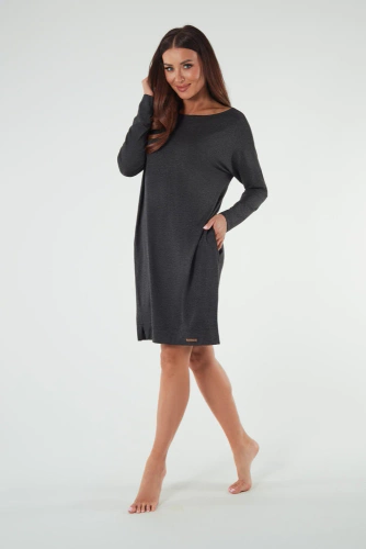 Akord dámska tunika s dlhým rukávom Italian Fashion - dark melange