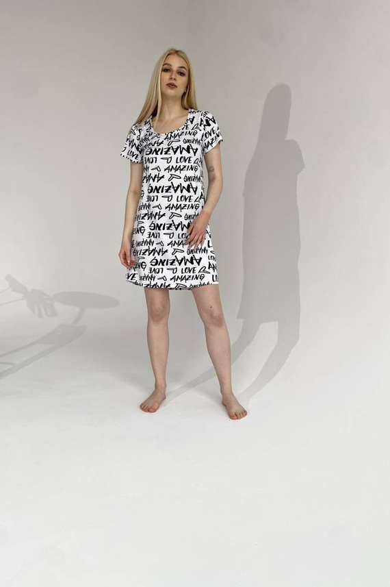 645 Úžasná nočná košeľa Forex - bielo-zelená