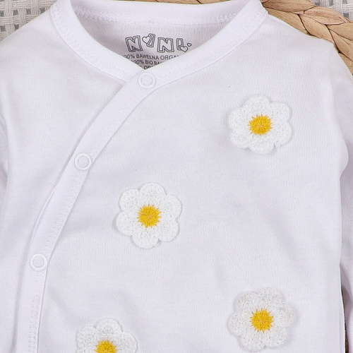 NINI Little Flowers – zavinovacie dojčenské body 100 % organická bavlna ABN-5757/BIA