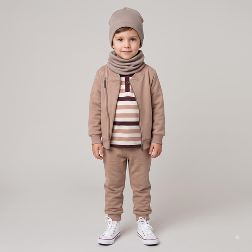 227273 Nicol BENEK Chlapčenská mikina ramoneska hnedá bavlna so zipsom