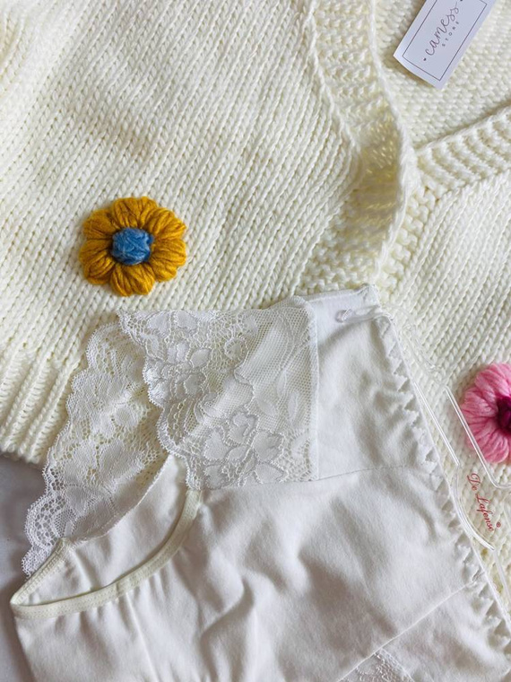 530 Iness Vysoké nohavičky De lafense - biele