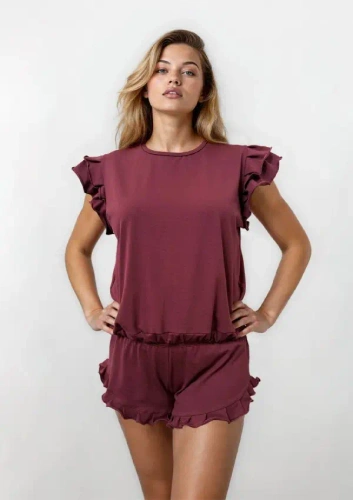 Dámske pyžamo Dkaren Lulu 2 bavlna set šortky pohodlie