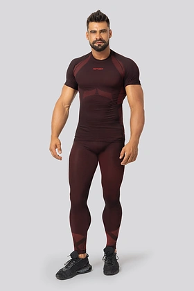 Brubeck Breeze 2.0 pánske termo tričko Nilit Breeze krátky rukáv Black/Red