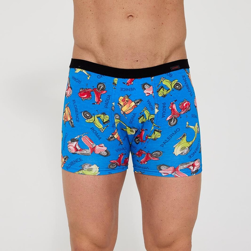 280/253 Vespa Pánske boxerky Cornette Tattoo - bavlna s elastanom, veselý farebný vzor, elastický tunel, balené