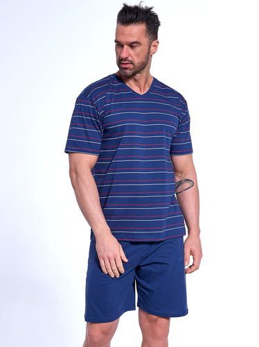 330/48 Various Piżama męska krótki rękaw, spodenki Cornette granatowy