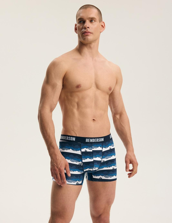 Pánske boxerky Henderson 45477 Frost 2-pack bavlnené so širokou gumou a logom