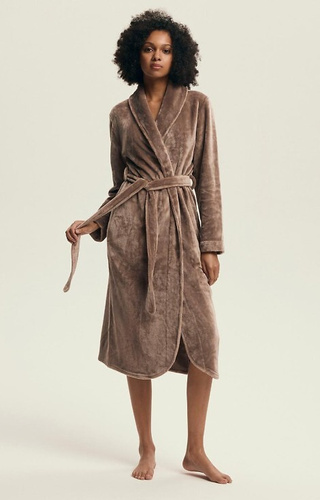 43595 Dextra Dámsky župan Henderson coffee - mäkký, viazaný, nad kolená