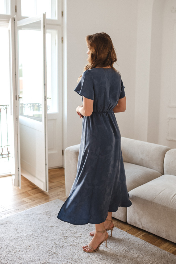 Tehotenské a dojčiace šaty Milk & Love Lovely Dress Long tmavomodré