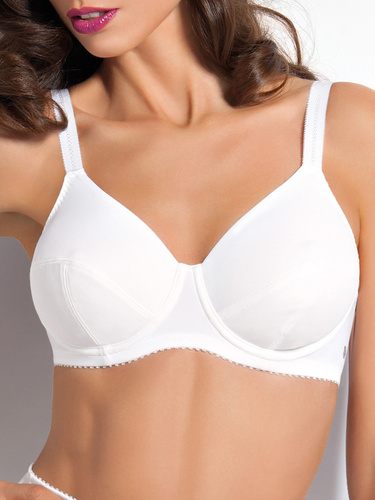 Donna 1962 Mäkká podprsenka s kosticami z mikrovlákna, bavlna, biela
