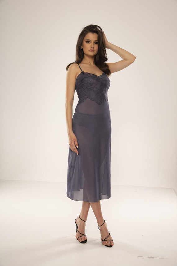 469 Nočná košeľa bez ramienok Alison Forex - sivá