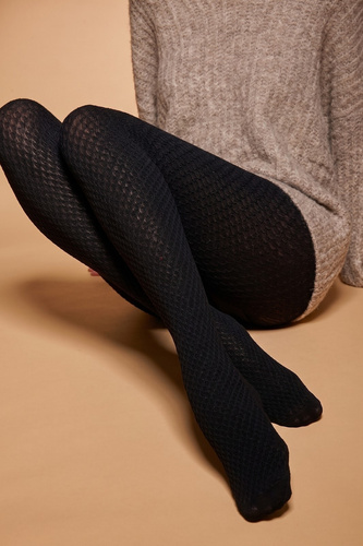 Knittex Mellow 22601 Nero Dámske pančuchy 50 DEN mikrofibra vzorované