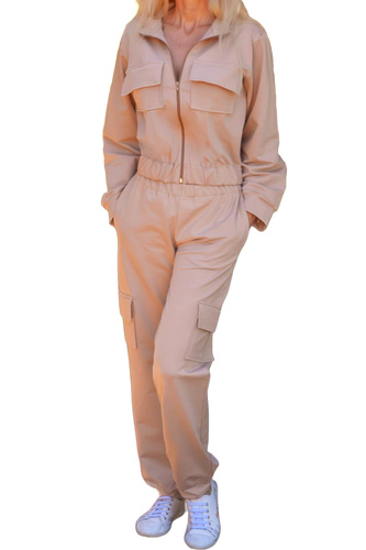 Mili Mirale dámska bavlnená tepláková súprava s vreckami - poľská výroba - béžová