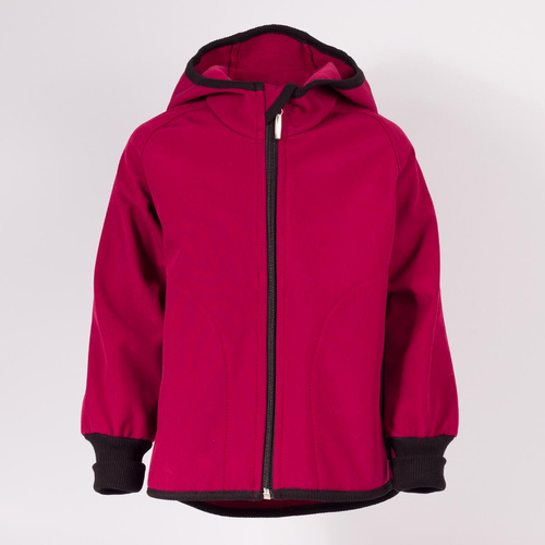 229002 Nicol Softshellová bunda pre dievčatá s kapucňou, fleece, reflexná - bordová