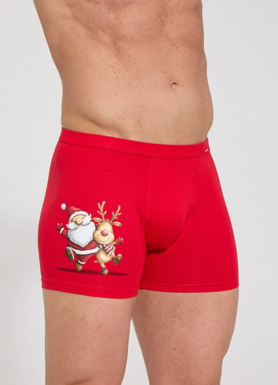 007/86 Friend Pánske boxerky Cornette Christmas bavlnené priliehavé s vianočným vzorom