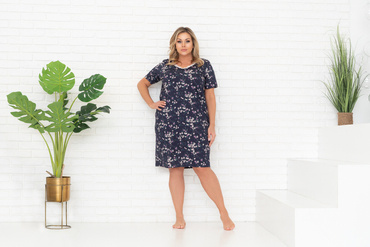 Nočná košeľa Evita s krátkym rukávom Talianska móda - potlač