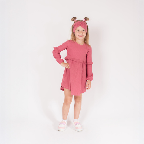 216167 Lala - Dievčenské šaty Nicol, bavlnené, s dlhým rukávom