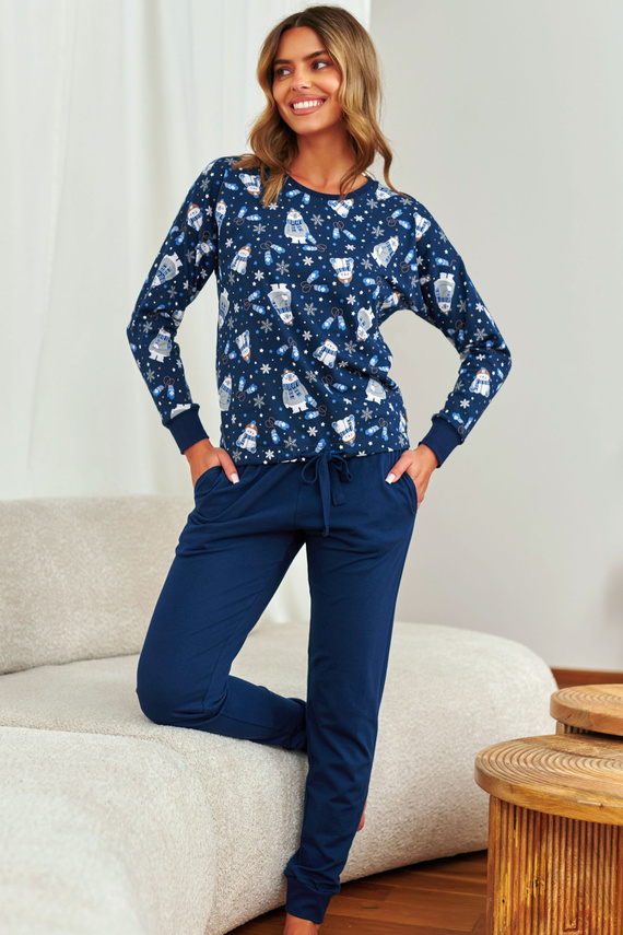 5272 Dámske pyžamo Doctor Nap - Cozy Bear, bavlna, dlhý rukáv a nohavice
