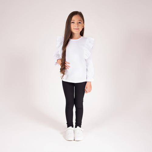 198282 Dievčenské legíny Viki Nicol - bavlna s elastanom, pohodlné, čierne, lesklá výroba