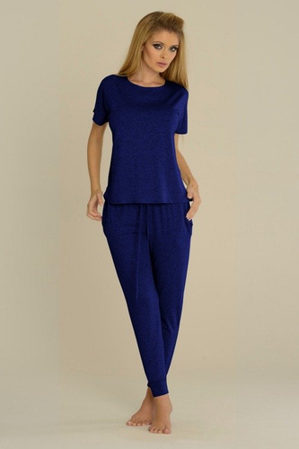 524 Paula Dámske pyžamo De Lafense - tmavomodré
