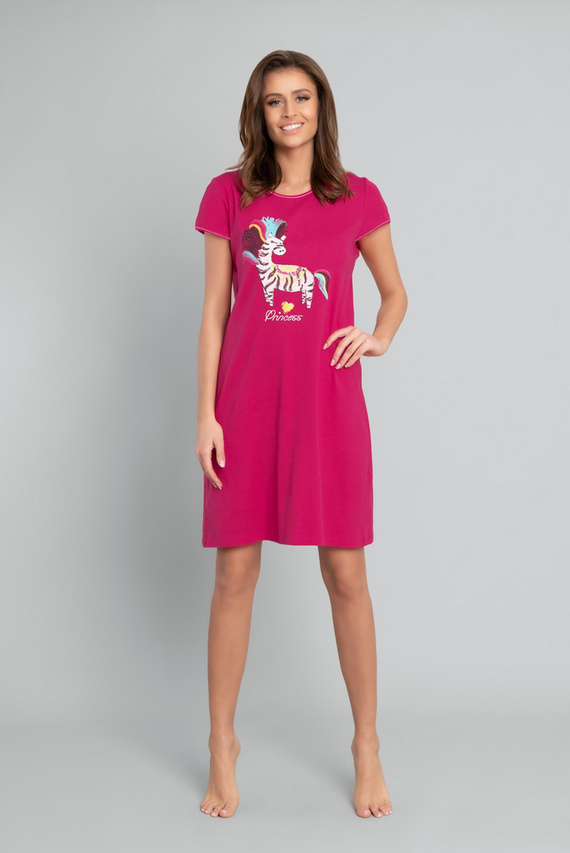 Šialená nočná košeľa s krátkym rukávom Italian Fashion - purpurová