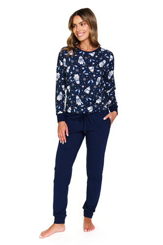 5272 Dámske pyžamo Doctor Nap - Cozy Bear, bavlna, dlhý rukáv a nohavice