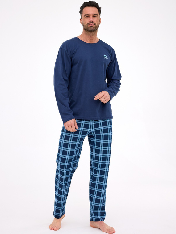 124/314 North Pánske pyžamo Cornette tmavomodré - bavlna, dlhý rukáv