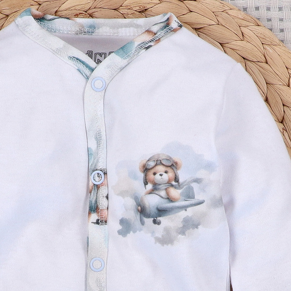 NINI BABY BEAR PILOT overal z organickej bavlny ABN-5748/BIA