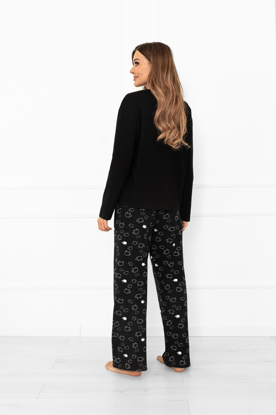 Dámske pyžamo Bonnie - bavlna, dlhý rukáv, dlhé nohavice, ovce Talianska móda
