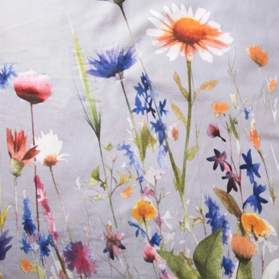 31512/2 Flannelove Darymex sivá farebná kvetinová posteľná súprava, 100% bavlna, hrejivá a mäkká