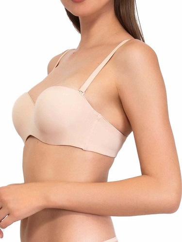 1580 Push-up podprsenka Fantastic - bandeau, mikrovlákno Sielei beige