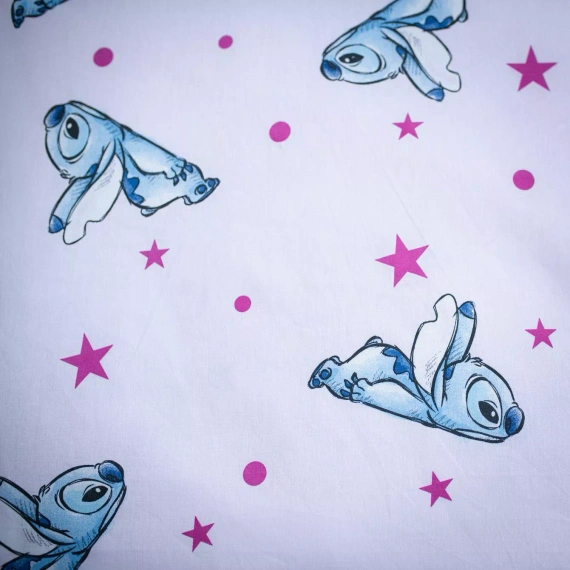 Bavlnené obliečky Lilo i Stitch JF24 140x200 ružové s hviezdami 100% bavlna