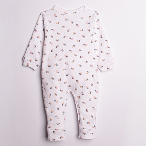 220032 Detský overal Nicol 100% bavlna s dlhým rukávom a jemnou kvetinovou potlačou