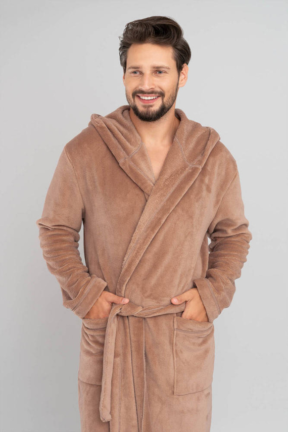 Mimas Pánsky župan s kapucňou Italian Fashion- camel