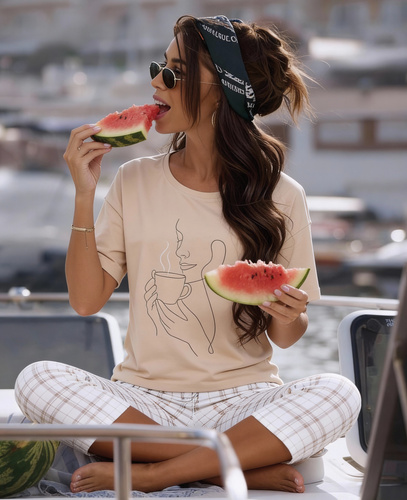 Pijama mujer Cornette 775/340 Morning 100% algodón 7/8