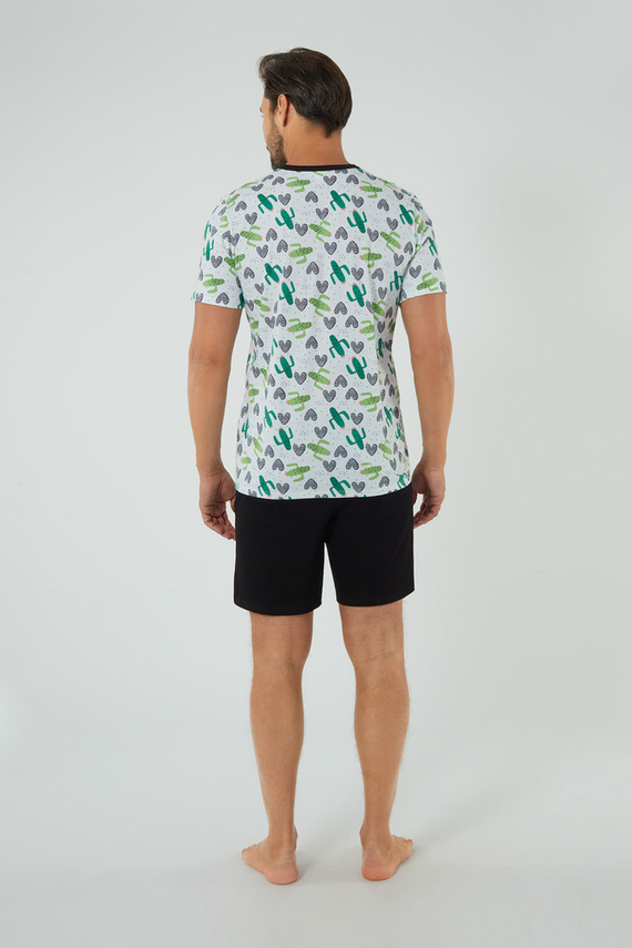 Picos Pánske pyžamo Italian Fashion - potlač/čierna