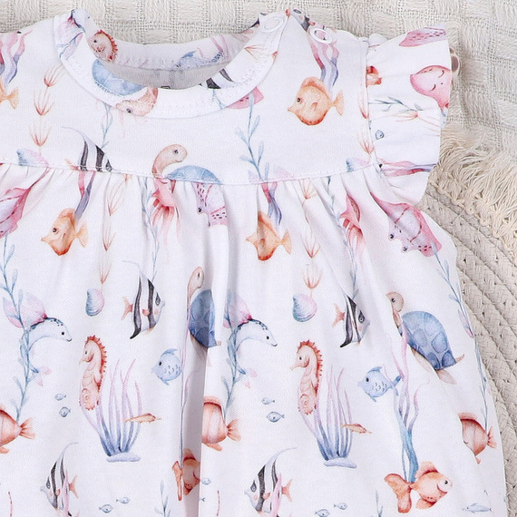 ABN-5481 Detský overal Underwater World Nini - organická bavlna, krátky rukáv