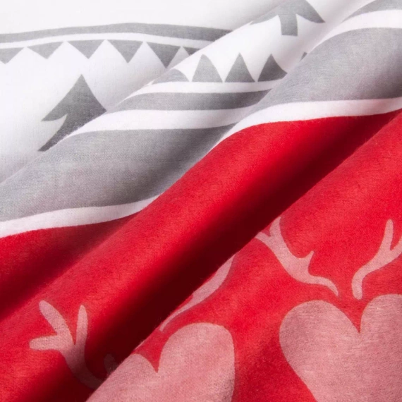 31516/1 Vianočné flanelové posteľné prádlo Flanelove Darymex sivá červená - sada 100% bavlna, teplá a mäkká