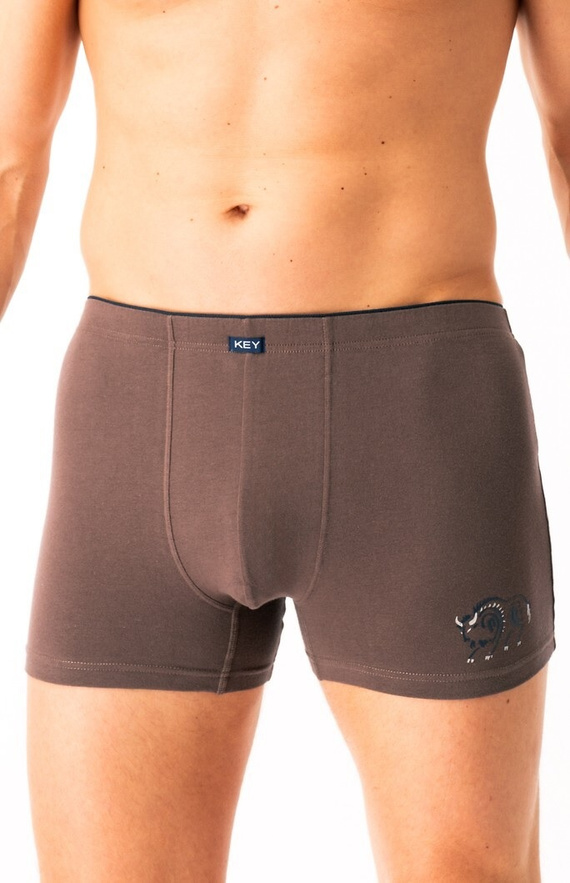 Pánske boxerky MXH 706 Key brown - bavlnené, pohodlné, v elegantnej krabičke